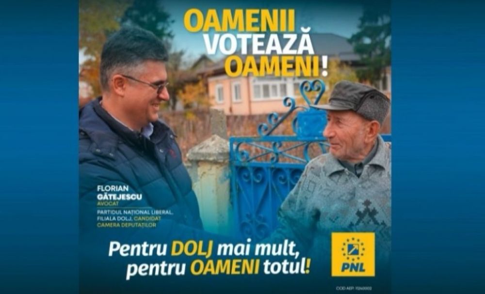 Alexandru Florin Gătejescu, candidat PNL pentru Camera Deputaților: PNL luptă pentru taxe și impozite mai mici