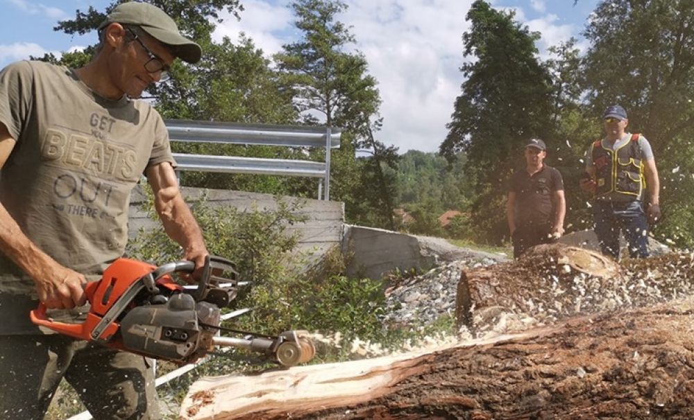 A început cea de-a treia ediţie a festivalului de sculptură cu drujba de la Vaideeni-Vâlcea