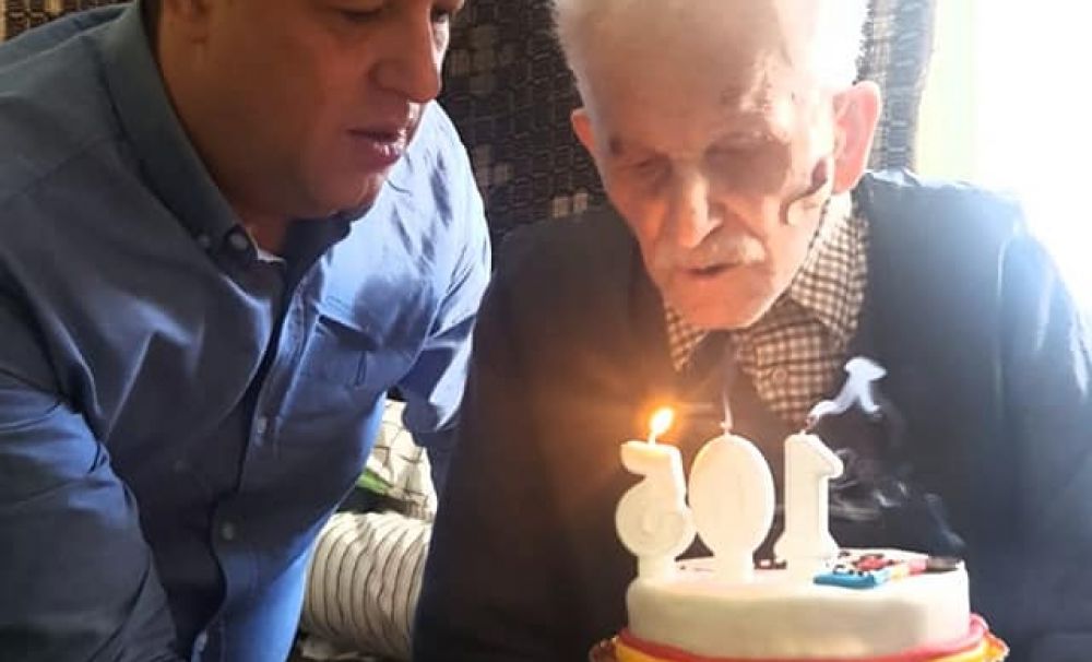 Aniversare emoţionantă!  Veteranul de război din Horezu a împlinit 105 ani