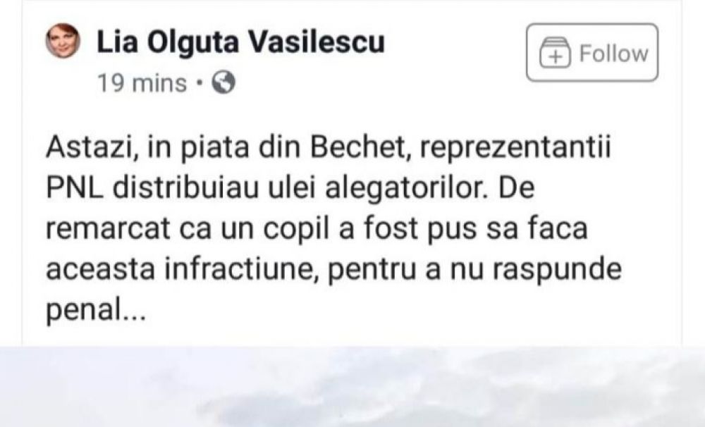 Campanie toxică a Olguței Vasilescu, dejucată de PNL Dolj. PSD Dolj s-a folosit de imaginea unui copil pentru un fake-news