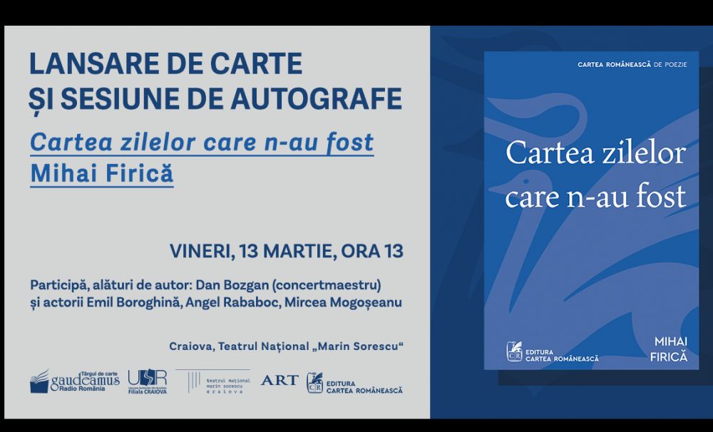 „Cartea zilelor care n-au fost” de Mihai Firică, lansată  la Târgul de Carte Gaudeamus Craiova