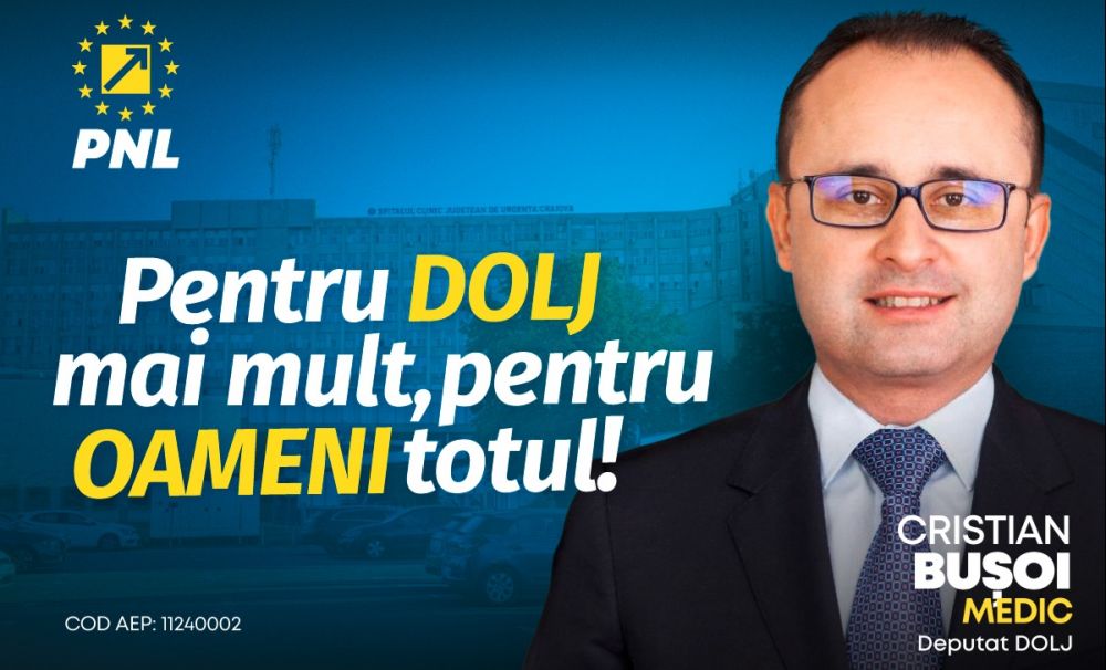 Cristian Bușoi (PNL): Sănătatea doljenilor, prioritate liberală!