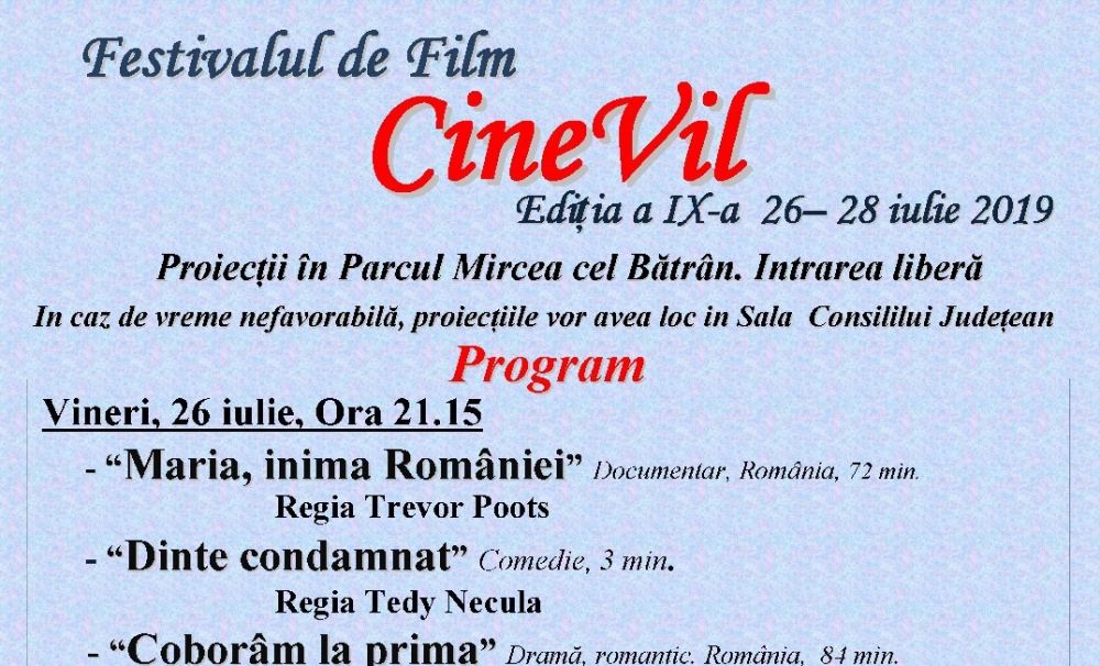 Festivalul de Film ”Cinevil” revine la Râmnicu Vâlcea cu ocazia Zilelor Imnului Naţional
