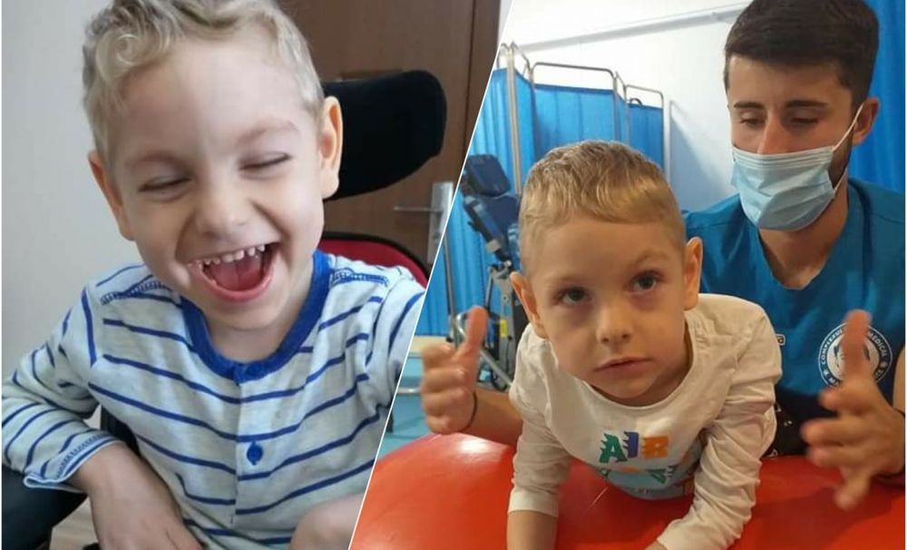 Fiul unui pompier, grav bolnav!  S-a născut cu o malformație rară și necesită un transplant de celule stem în Polonia