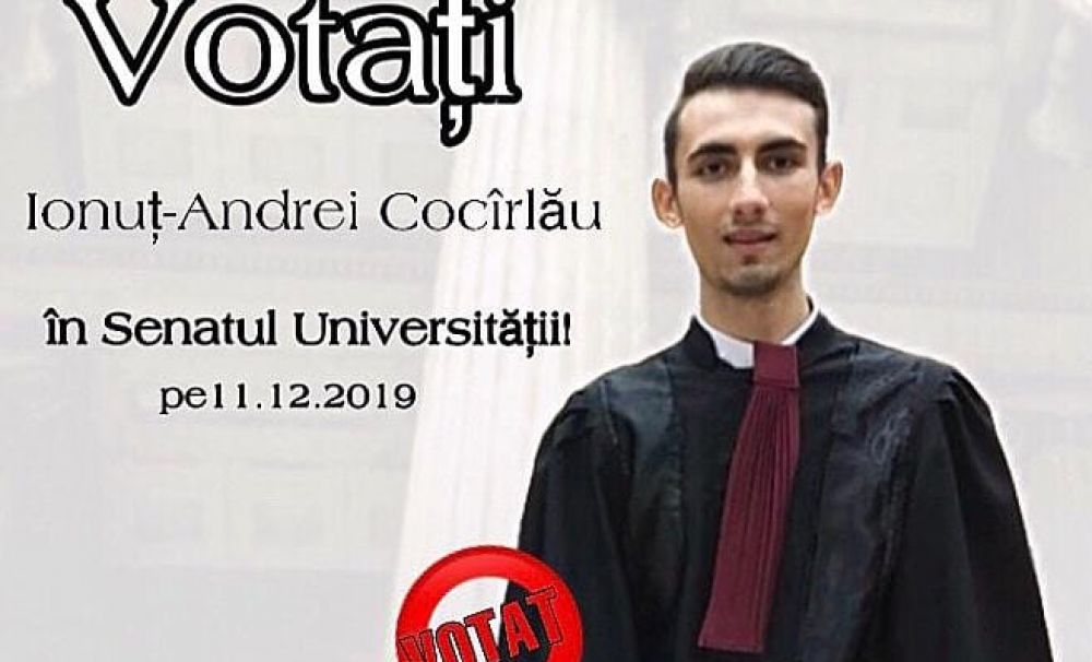 Fostul elev al Liceului Teoretic din Drăgăneşti-Olt care a câştigat procesul cu şcoala, inspectoratul şi ministerul candidează la senatul Universităţii