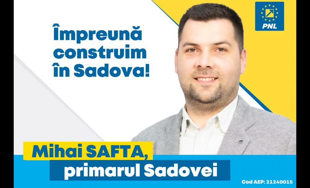 Mihai Safta, candidatul PNL la Primăria Sadova, are un nume și o viziune de dus mai departe