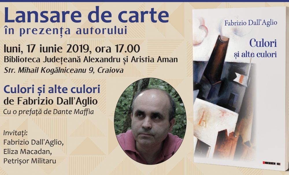 Poetul italian Fabrizio Dall Aglio lansează un volum în Craiova