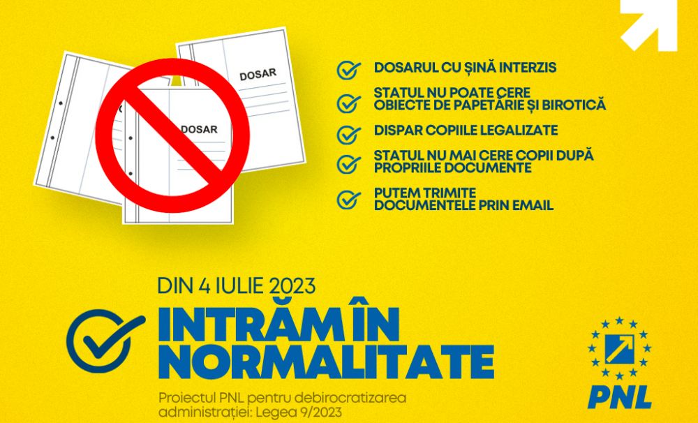 Proiectul PNL de eliminare a dosarului cu șină a intrat în vigoare