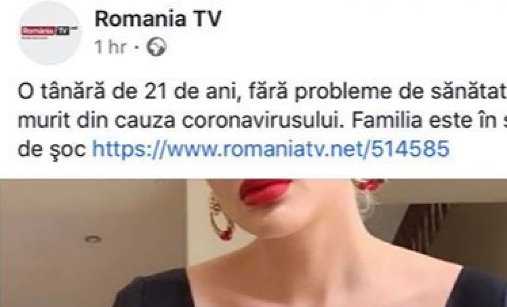 ROMÂNIA TV, fabrica de FAKE-NEWS! O jurnalistă din Craiova, declarată moartă de COVID-19 de către televiziunea lui Ghiță, ripostează