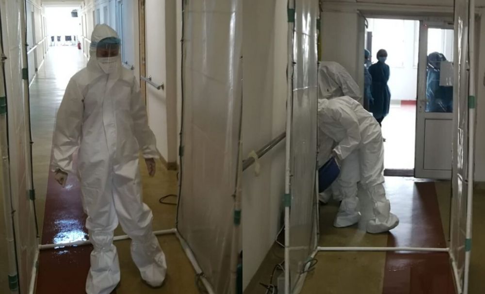 Studenţii craioveni ajută medicii!  Poartă de dezinfectare pentru cadrele medicale ale Spitalului -Victor Babeș din Craiova